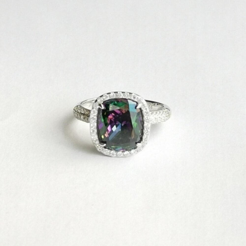 Mystic Topaz White Sapphire ring size 8 - Picture 3 of 8